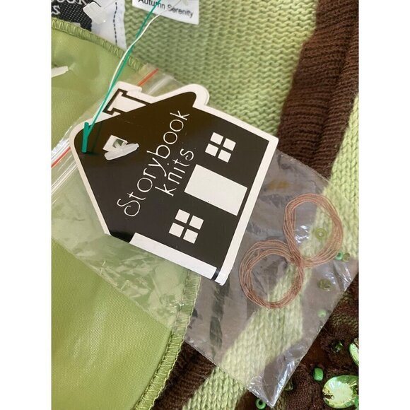 NWT Vintage Storybook Knits Green Floral Knit Button Front Cardigan - Large - Picture 10 of 12